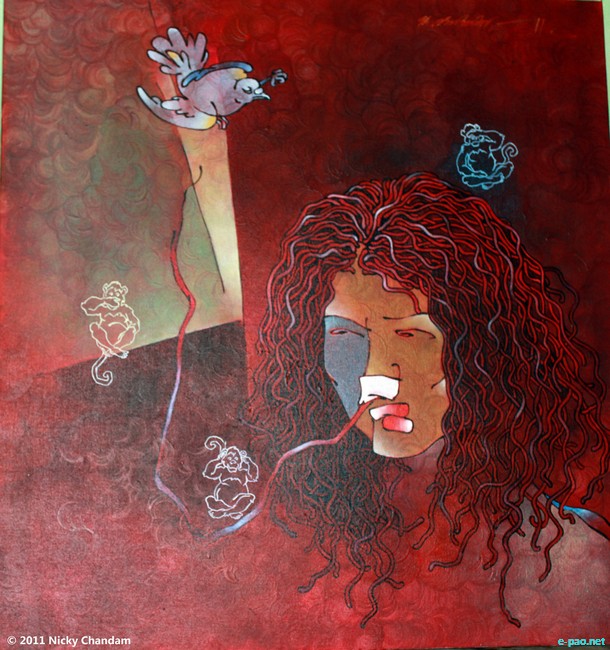 A painting of Irom Sharmila by Robindro 