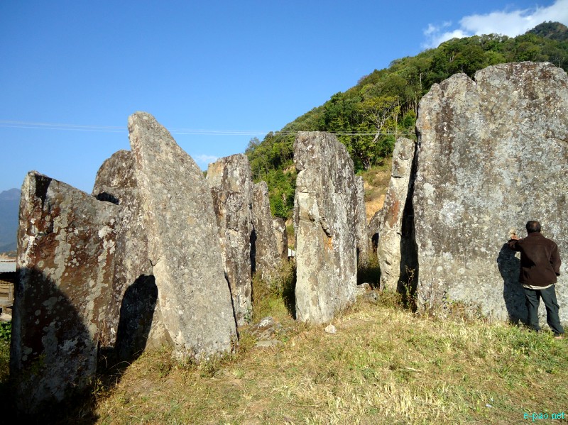 Megalithic structures at Willong village's Katak Tukhum area in Mao-Maram::  December 2012