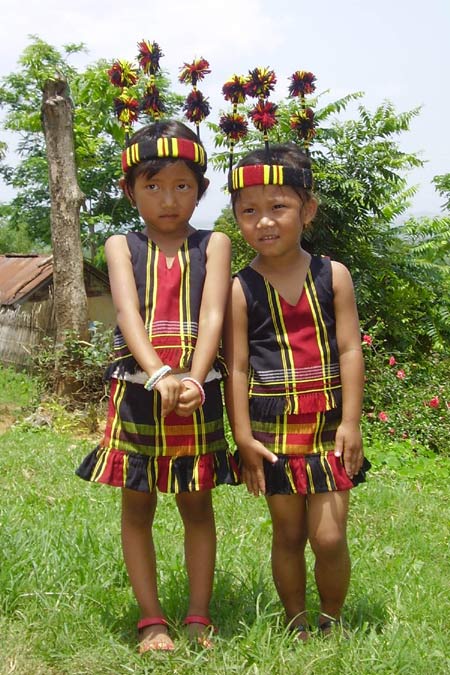 Gangte kids in traditional Gangte attire during Golden Jubilee of Bunglon in 2007 
