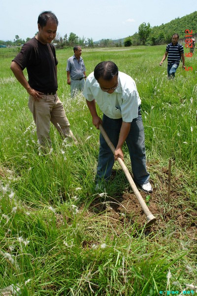  Planting a tree during World Environment Day 2012 function at IBSD Bioresources Park, Haraorou, Imphal on June 5 2012