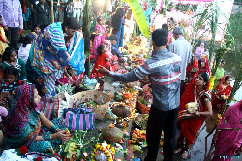 Chhath Puja is celebrated in Imphal, Manipur State on November 19 2012