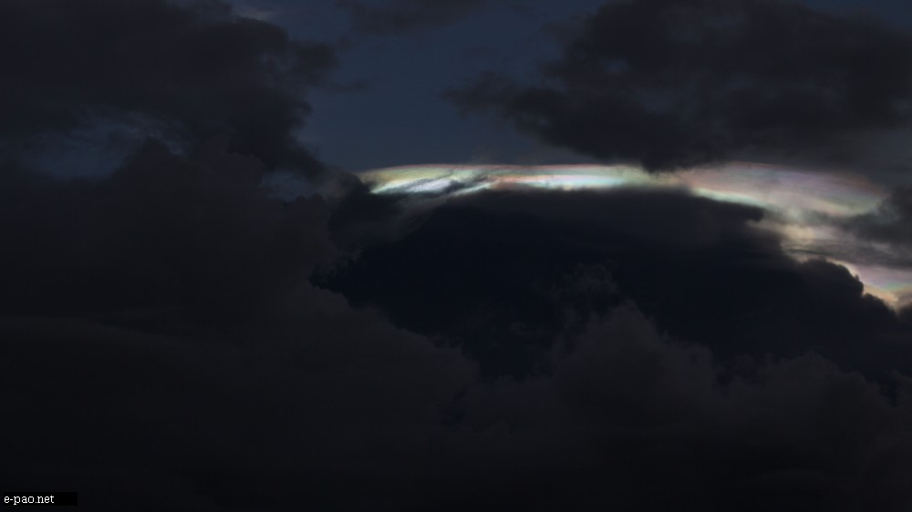 Rainbow Cloud Phenomenon western side of the sky just before sunset in Imphal City :: September 09 2012