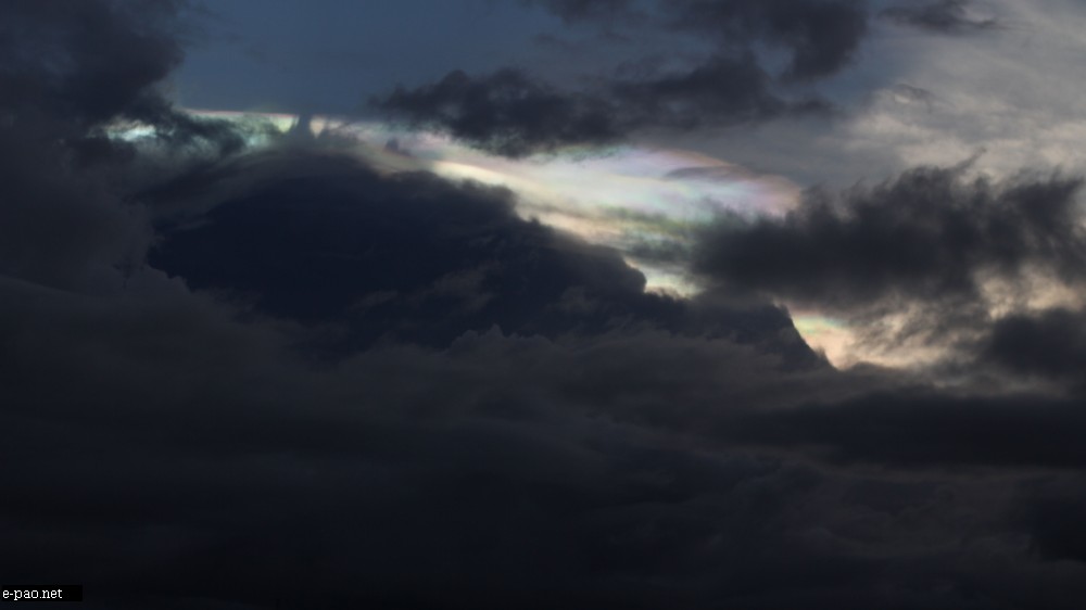 Rainbow Cloud Phenomenon western side of the sky just before sunset in Imphal City :: September 09 2012