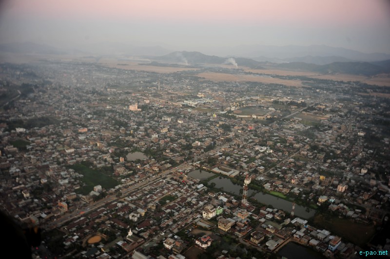 Aerial view of Imphal City in November 2012