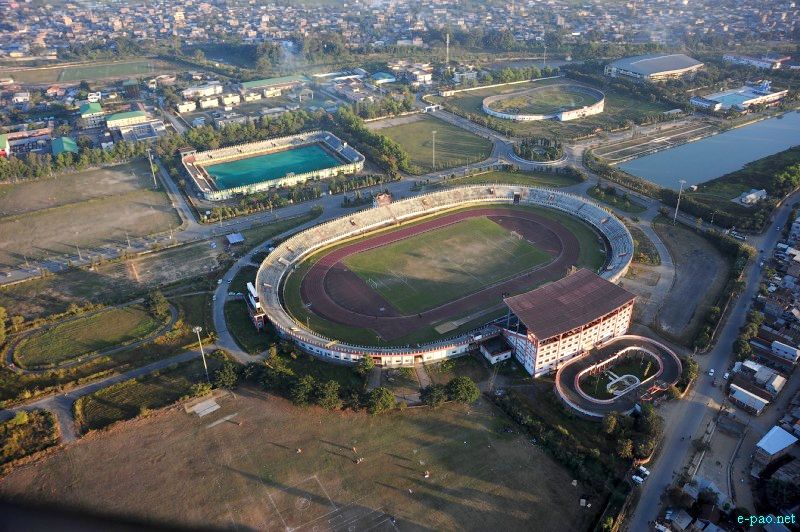 An aerial view of Khuman Lampak Sports Stadium in Imphal in November 2012