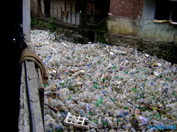 Garbage (Plastics) clogs Nambul Turel :: July 16, 2010