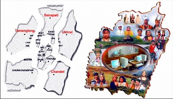 Manipur Maps showing the different districts