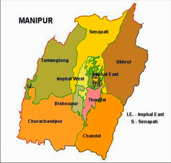 Political map of Manipur