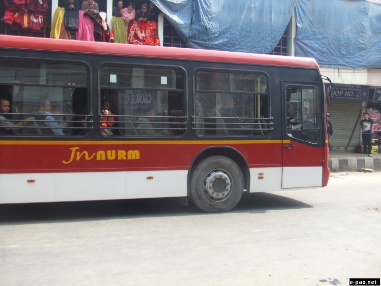 Semi-low floor bus for ferrying passengers within the market areas in Imphal :: February 23 2012