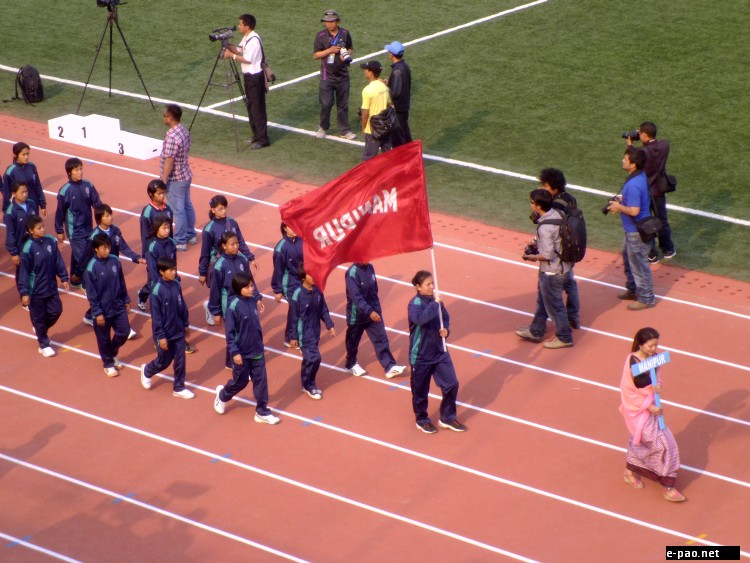 Manipur Team at Opening Function of NE Games 2012 at Rajiv Gandhi Stadium, Aizawl :: March 20, 2012