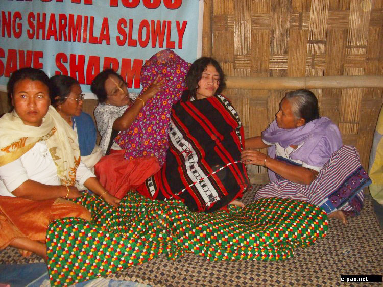 Irom Sharmila released from jail and resumed fasting at Porompat :: on March 12 2012