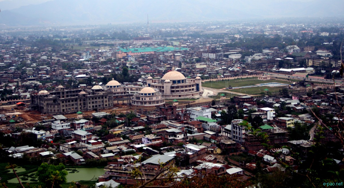 Bird-Eye view of Imphal City as seen from Cheiraoching :: April 2012