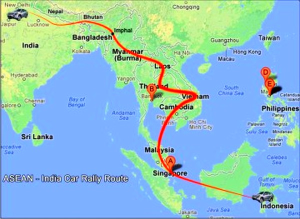 ASEAN India Car Rally route :: Pix - TSE
