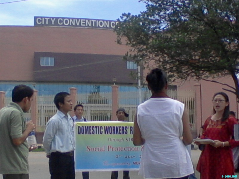 A campaign on social and legal protection of domestic workers at City Convention Center, Imphal  :: 03 July 2012