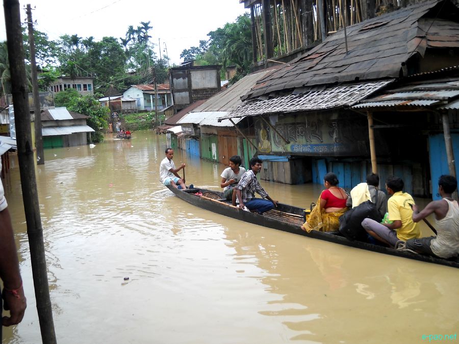 Flood in Jiribam main market area :: Last week of June 2012