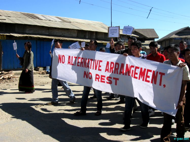 Students rally in Ukhrul demanding 'Alternative Arrangement' on 25th November 2011