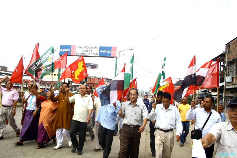 12-hour general strike at Imphal protesting against UPA government's decision on diesel price hike, FDI :: 20 September  2012