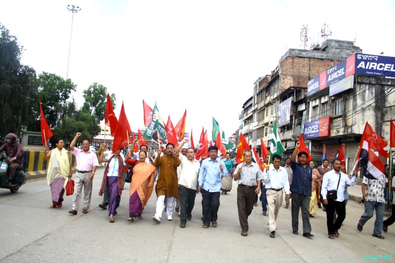 12-hour general strike at Imphal protesting against UPA government's decision on diesel price hike, FDI :: 20 September  2012