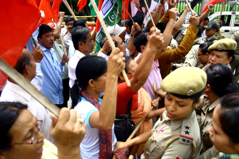 12-hour general strike at Imphal protesting against UPA government's decision on diesel price hike, FDI :: 20 September  2012