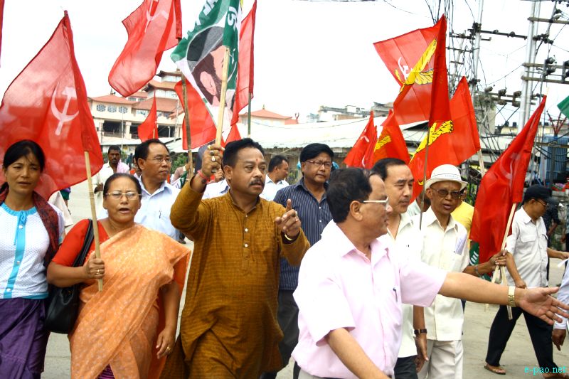 12-hour general strike at Imphal protesting against UPA government's decision on diesel price hike, FDI :: 20 September  2012