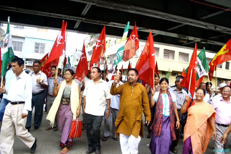 12-hour general strike at Imphal protesting against UPA government's decision on diesel price hike, FDI :: 20 September  2012