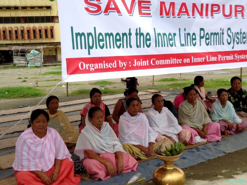 Sit-in-protest in various part of Manipur demanding implementation of Inner Line Permit (ILP) :: 10 July 2012