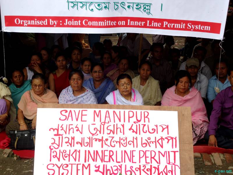 Sit-in-protest in various part of Manipur demanding implementation of Inner Line Permit (ILP) :: 10 July 2012