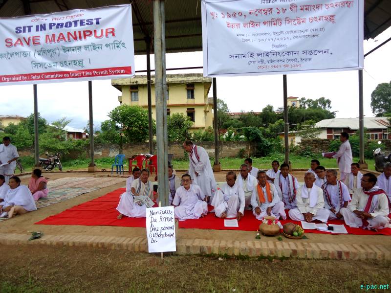 Sit-in-protest in various part of Manipur demanding implementation of Inner Line Permit (ILP) :: 10 July 2012