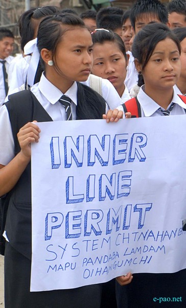 Sit-in-protest at Imphal areas demanding implementation of Inner Line Permit (ILP) :: 11 July 2012