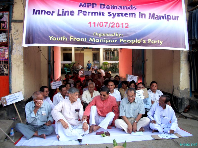 Sit-in-protest at Uripok and MPP office demanding implementation of Inner Line Permit (ILP) :: 11 July 2012