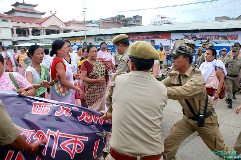 Rally for Inner Line Permit (ILP) by women activists of IMA Market at BT Road, Imphal :: 4th July 2012