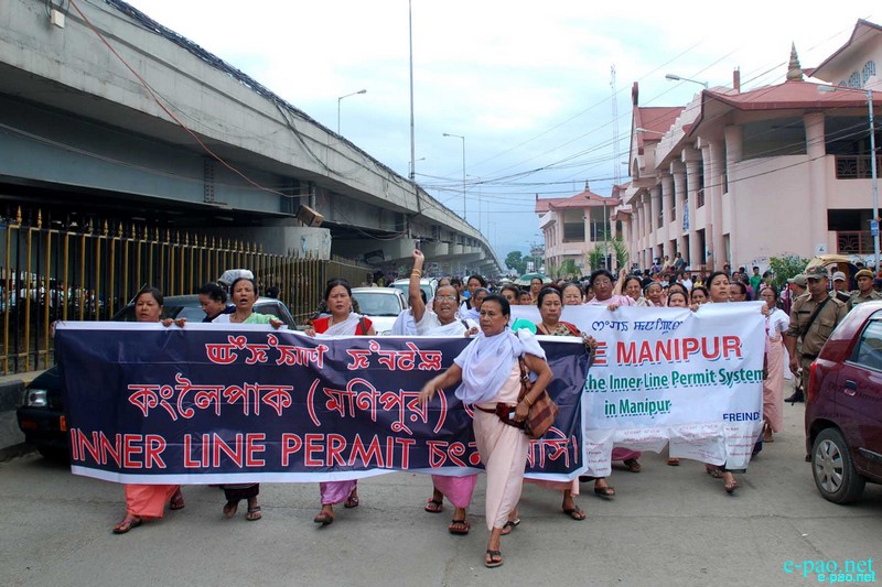 Rally for Inner Line Permit (ILP) by women activists of IMA Market at BT Road, Imphal :: 4th July 2012
