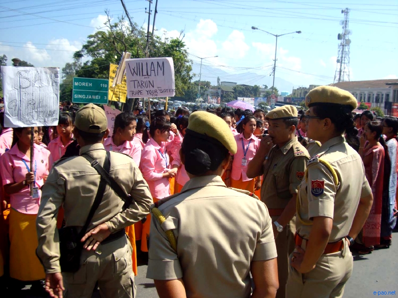 TG Higher Secondary School students protesting rape of a TG Hr Sec Student on 25 Oct 2012 