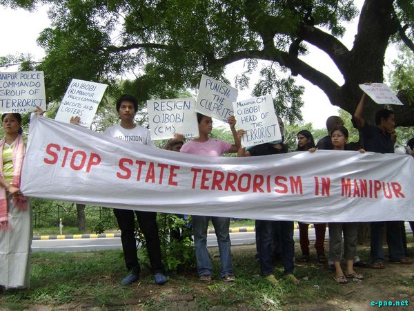 MSAD protest at Manipur Bhavan, Delhi on 