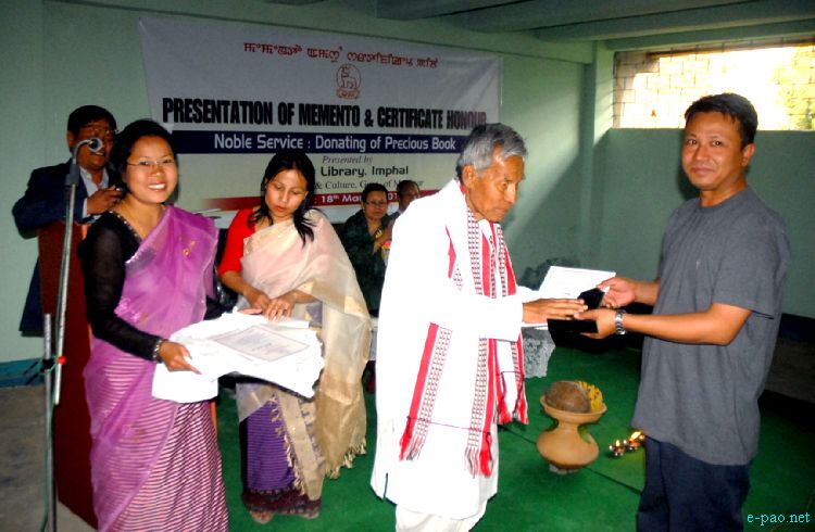 State Central Library Imphal honour Book Donors after Library burning of 2005 :: March 18 2012