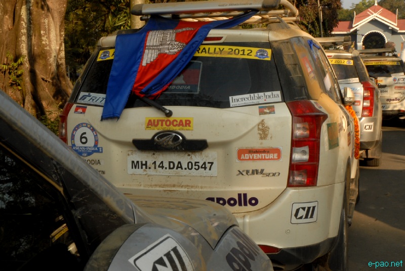 ASEAN-INDIA Car Rally 2012  passing through Imphal and Flagged-Off from Kangla by CM of Manipur :: 15 December, 2012