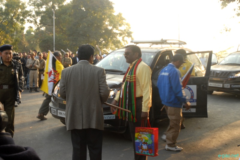 ASEAN-INDIA Car Rally 2012  passing through Imphal and Flagged-Off from Kangla by CM of Manipur :: 15 December, 2012