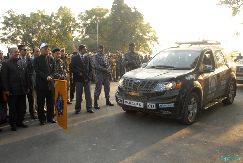 ASEAN-INDIA Car Rally 2012  passing through Imphal and Flagged-Off from Kangla by CM of Manipur :: 15 December, 2012