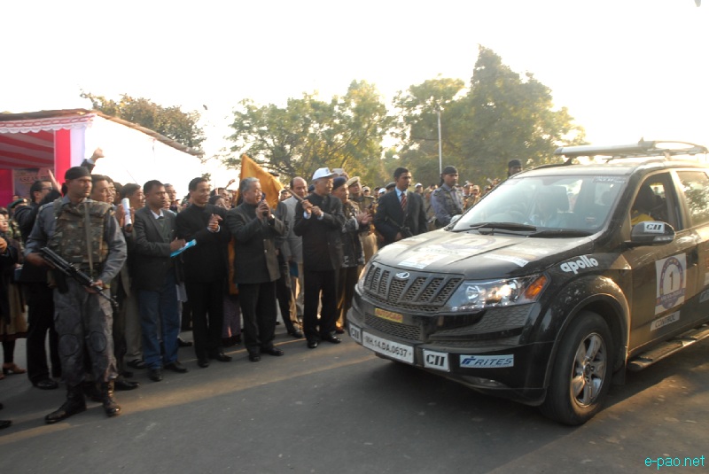 ASEAN-INDIA Car Rally 2012  passing through Imphal and Flagged-Off from Kangla by CM of Manipur :: 15 December, 2012
