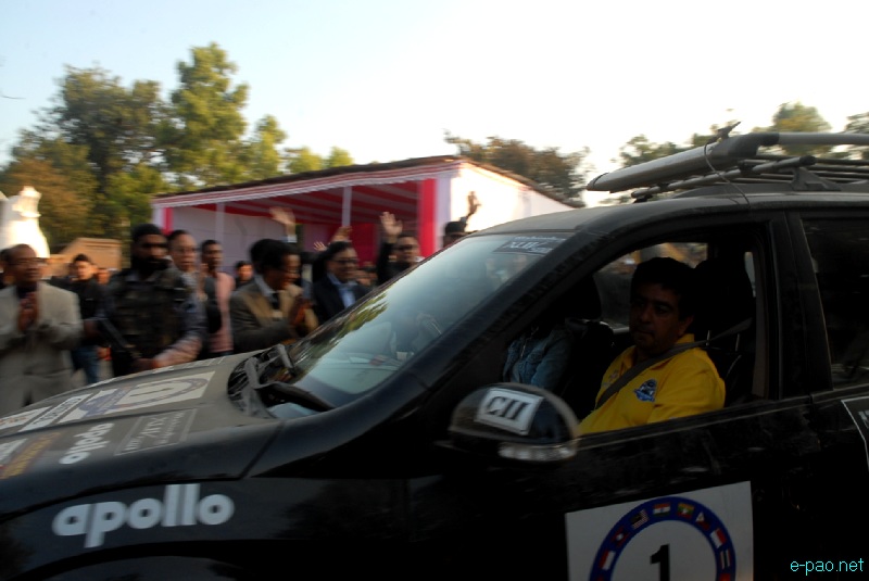 ASEAN-INDIA Car Rally 2012  passing through Imphal and Flagged-Off from Kangla by CM of Manipur :: 15 December, 2012