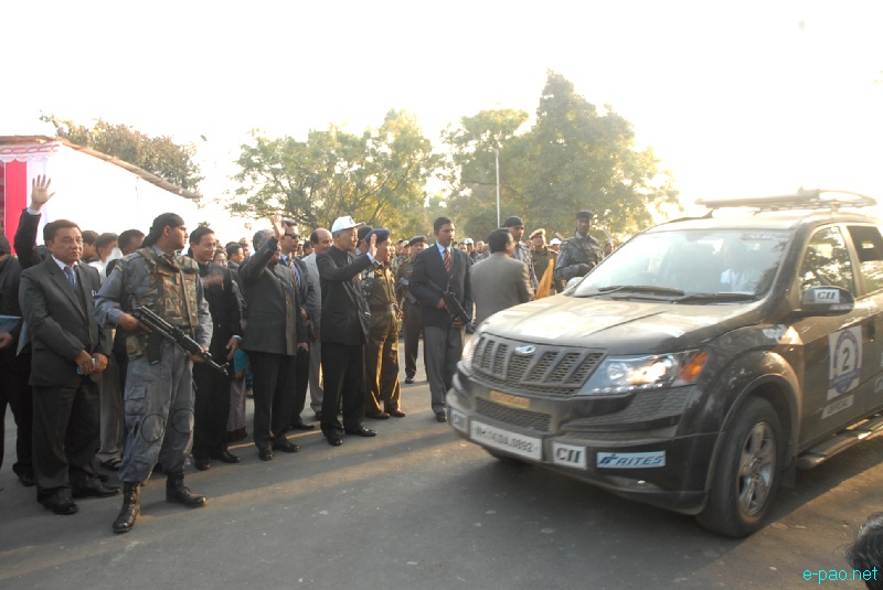 ASEAN-INDIA Car Rally 2012  passing through Imphal and Flagged-Off from Kangla by CM of Manipur :: 15 December, 2012