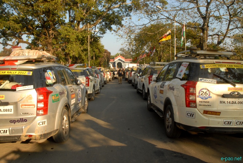 ASEAN-INDIA Car Rally 2012  passing through Imphal and Flagged-Off from Kangla by CM of Manipur :: 15 December, 2012