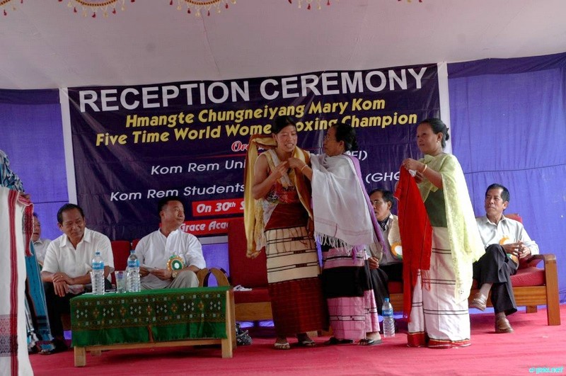 Reception for MC Mary Kom by Kom Rem Union Manipur at Imphal on 30 September 2010 