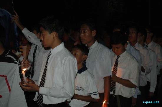 Global candle lighting at Imphal :: 05 Apr 2009