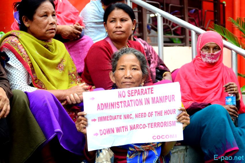 Sit-in-Protest by Kwairamband Keithel phambi at Ima Keithel under Cordinating Committee on Manipur Intigrity (COCOMI) :: 19th May 2023