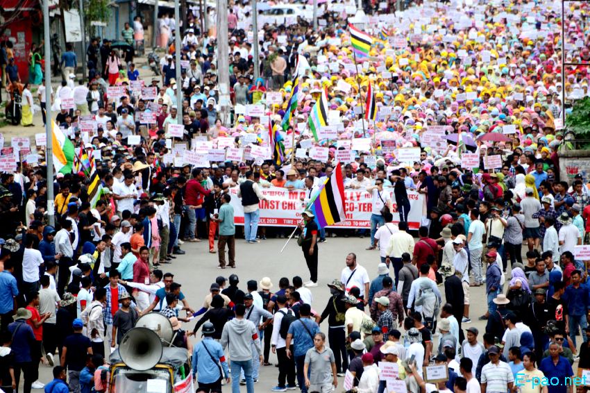 Mass Rally against Chin-Kuki Narco-Terrorism at THAU to Hapta Kangjeibung :: 29th July 2023