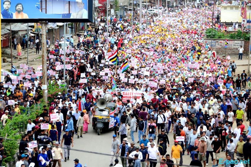 Mass Rally against Chin-Kuki Narco-Terrorism at THAU to Hapta Kangjeibung :: 29th July 2023