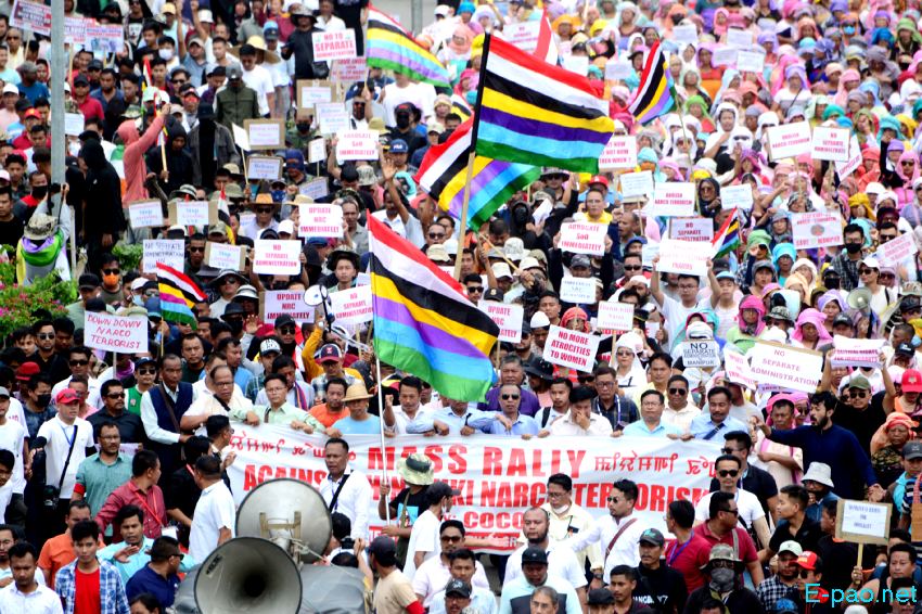 Mass Rally against Chin-Kuki Narco-Terrorism at THAU to Hapta Kangjeibung :: 29th July 2023