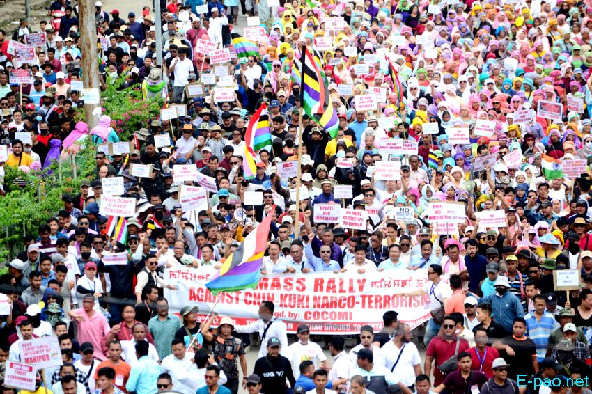 Mass Rally against Chin-Kuki Narco-Terrorism at THAU to Hapta Kangjeibung :: 29th July 2023