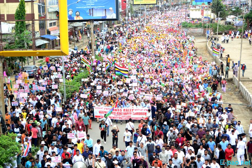 Mass Rally against Chin-Kuki Narco-Terrorism at THAU to Hapta Kangjeibung :: 29th July 2023